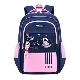 MITOWERMI Astronaut-space Kids Backpack for Girls-Boys Elementary Middle School Backpack Book Bags for Girls Lightweight Back Pack pink-blue
