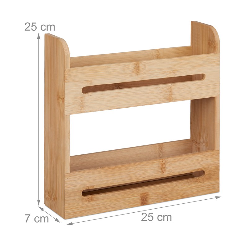 Relaxdays Bamboo Spice Rack, 2 Levels, H x D x