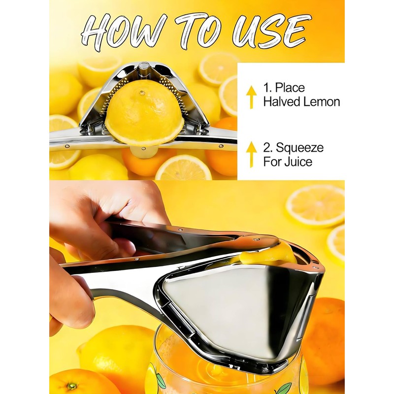 Lemon Squeezer, Stainless Steel Lemon Juicer, Hand Juicer, Manual Citrus