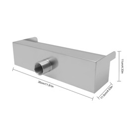 YIYIBYUS Pool Fountain Stainless Steel Waterfall, 12" Pond Waterfall Spillway with Wider Water Flow Platform, Multi-Color LED Light Strip with Remote for Garden Outdoor Decoration & Ponds