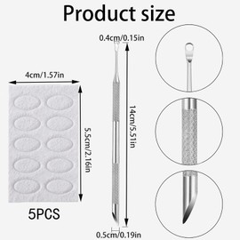 Cuticle Pusher Tool, Professional Nail Tools Set With 50 Grit Sandpapers, Dual Ended Cuticle Remover And Nail Scraper For Precise Manicure And Pedicure Care
