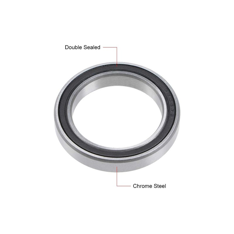 uxcell 6806-2RS Deep Groove Ball Bearing 30x42x7mm Double Sealed Chrome