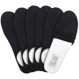 Skicuff 6 Pairs Insole Socks Charcoal Women Socks for Inserts Comfort Odor Absorbing for Women Men Adult Sockless, Insole No Included (Black)