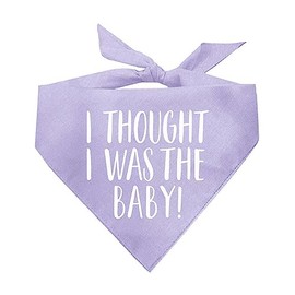 I Thought I was The Baby Baby Announcement Dog Bandana (Lavender, OS 340)