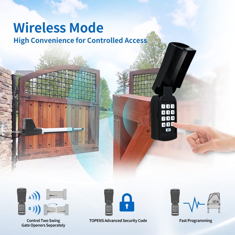 TOPENS TC188 Universal Wireless Wired Keypad for Automatic Swing Sliding