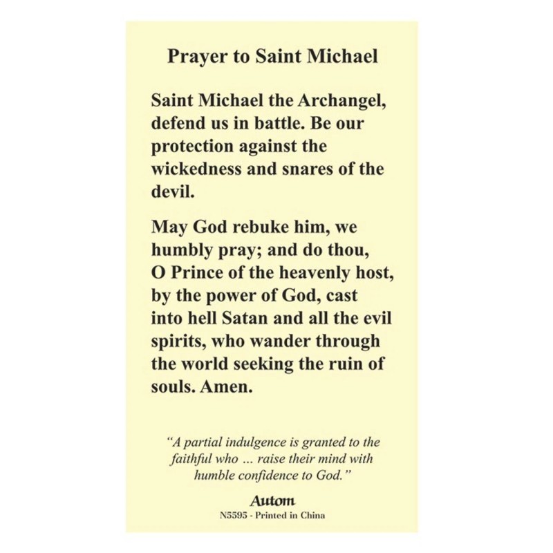 Prayer to Saint Michael - Laminated Holy Card