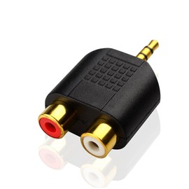 YS0911 Portable Gold-Plated 3.5mm Stereo Plug to 2RCA(Red+White) Female Connector Adapter for Phone Notebook Desktop 3.5 Mm to Connecting Cable