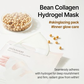 mixsoon Bean Collagen Hydrogel Mask 1PACK(35gX5ea) low molecular Deep Nutrition, Radiance, Hydration All-In-One Firming, Ingredients Absorbing Over Time Korean Glass Skin Care