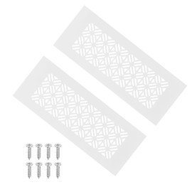 PATIKIL 8 x 3 Inch Door Air Vent Cover, 2 Pcs Heavy Duty Aluminum Grille Ventilation Cover Louvered with Mounting Screws for Cabinet Wardrobe Door, White