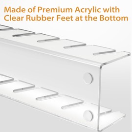 KEWILLEN Hat Racks Acrylic 2Pcs Hat Stand for Baseball Caps Display & Organizer, No Install Hat Holder for 14 Baseball Caps, Acrylic Cap Organizer for Bedroom, Closet, Dresser, Countertop