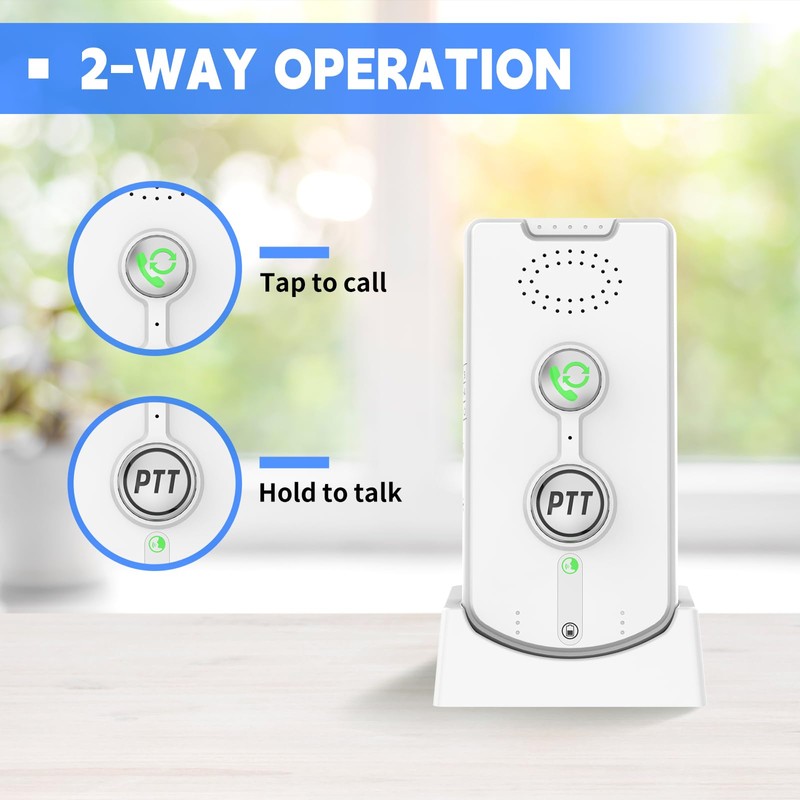 2 Way Intercom for Home,Wireless Intercom System Portable,Long Range,Push to