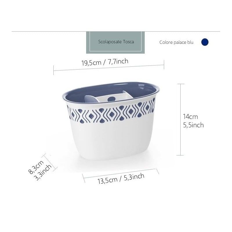 Scolaposate Tosca Polipropilene Blue Palace cm19x13x14h