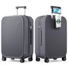 mixi Checked Luggage with Cup Phone Holder Hard Shell Rolling