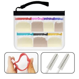 Protein Powder Travel Container Set - Reusable Protein Powder Container to Go - 28Pcs Single Dose Bags & 1Pcs Large Zip Bags - Portable Supplement Storage Container with Brush, Spoon