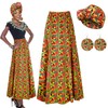 Mukum 4 PCS African Printed Maxi Skirt for Women Traditional