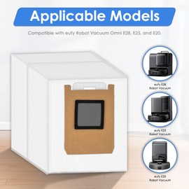 (9 Pack) E25/ C28 Replacement Dust Bags Compatible with Eufy Omni E28/ E25/ E35 Robot Vacuum Cleaner, Accessories Kit, Large Capacity, Vacuum Replacement Dust Bags, Vacuum Bags, Canister Bags