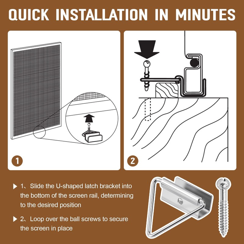 25 Pack PL 14656 Window Screen Bottom Latches Replacement for