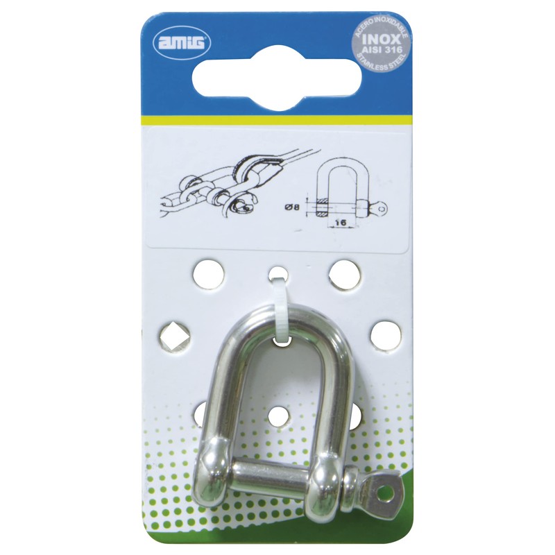 Amig - Pack of 2 Straight Shackles Model 30130 Stainless