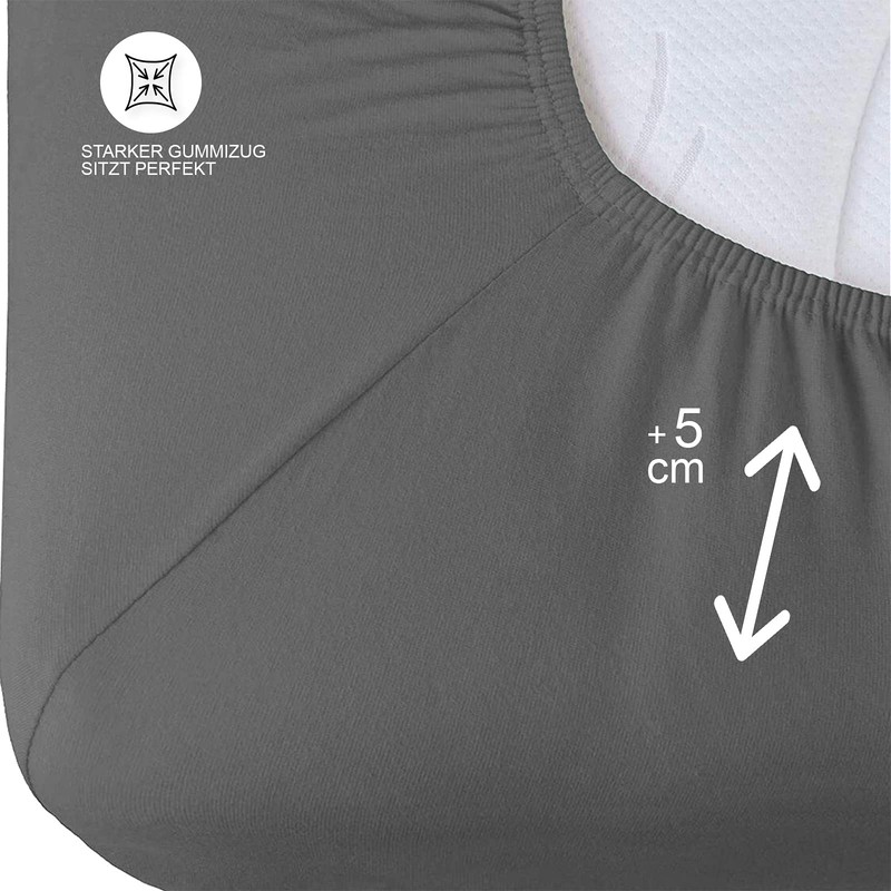Buymax® Fitted Sheet 140 x 200 cm Cotton 100% Jersey