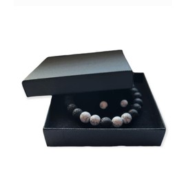 Textiles 4 Home Lava Stone Bracelet Adjustable Essential Oil Anxiety Stress Ladies Men Gift Boxed (Howlite)