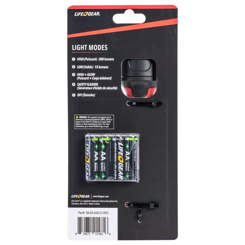 LifeGear Stormproof Signal Light with Rubberized Grip | Red Safety