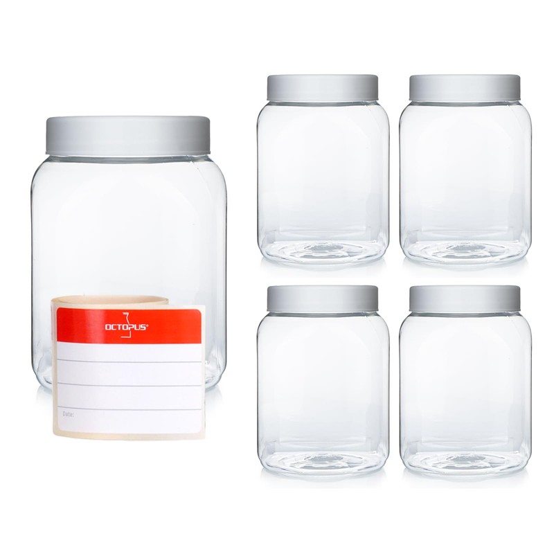 Octopus Parent PET Plastic Cup with Screw Lid, 5X