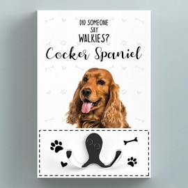 Global Designs Walkies Cocker Spaniel Themed Wall Hung Lead Hook Dog Breed Lead Holder Wall Hook