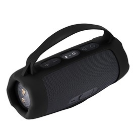 Silicone Case for JBL Charge 5 Speaker - Shockproof Protective Cover with Shoulder Strap, Portable Travel Carrying Bag (Compatible with Charge 5 Bluetooth/Wi-Fi) (Black)