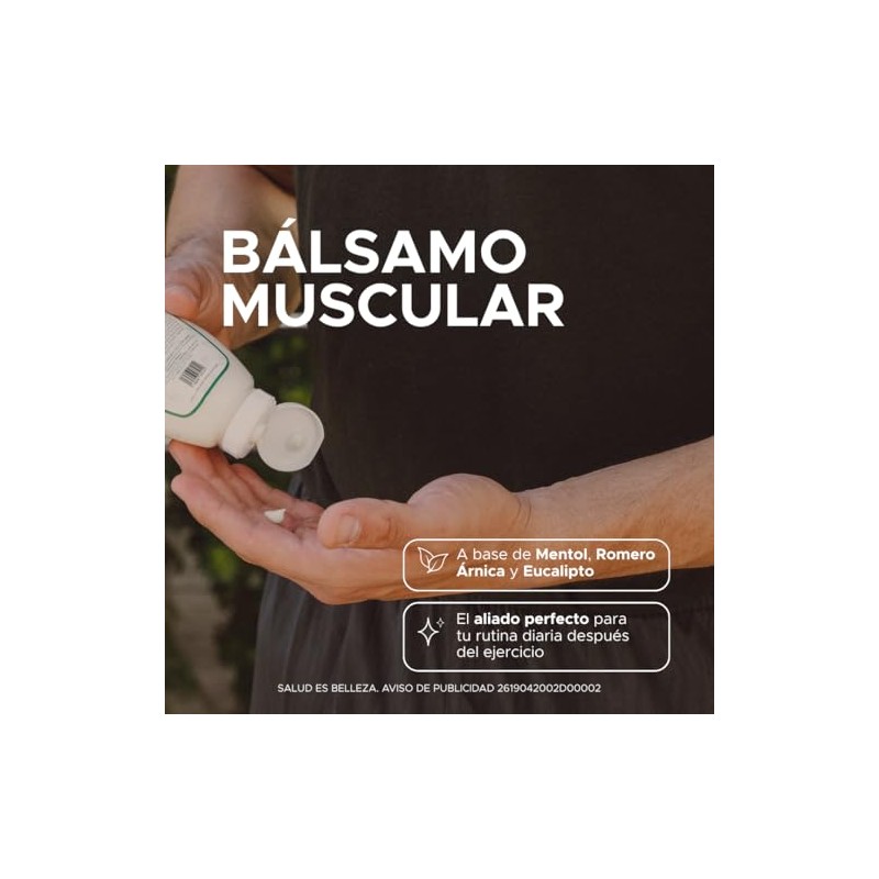 Bálsamo Muscular PACALLI 250 g con ingredientes de origen natural,