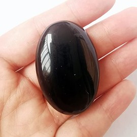 Manekieko Natural Black Obsidian Mini Oval Palm Bag Healing Crystal Massage Spa Energy Stone, Crystals and Healing Stones