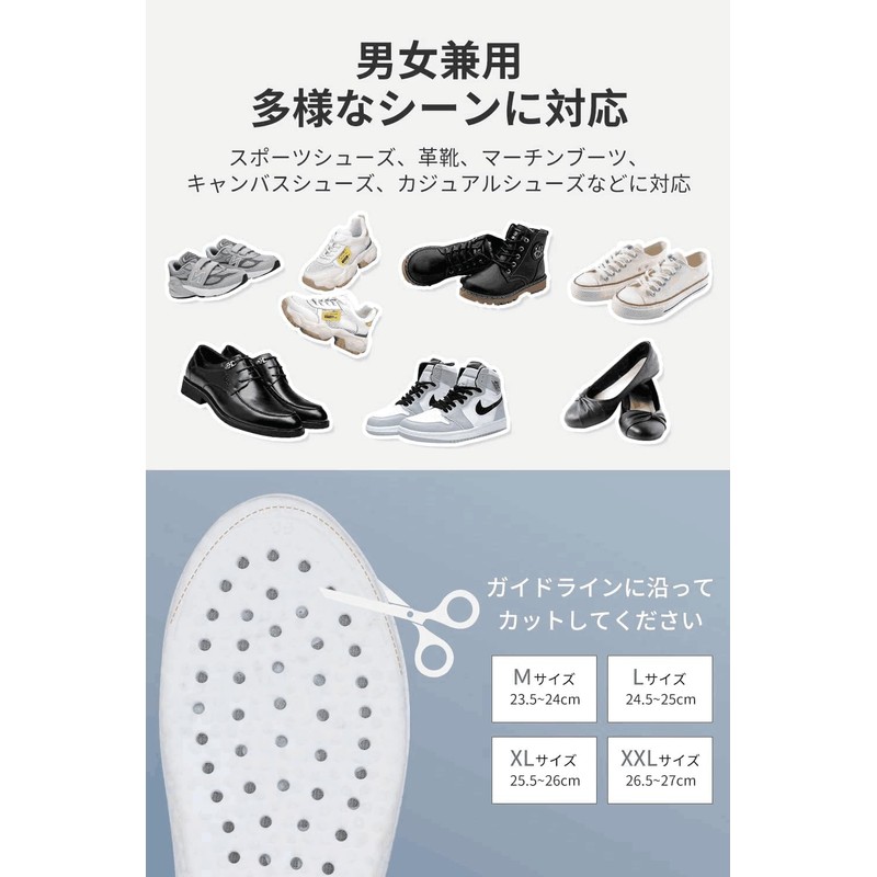 インソール 2足 疲れない 柔らかい/通気性/汗を吸収する 衝撃吸収 抗菌 消臭 靴 中敷き 立ち仕事