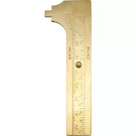 FindingKing Brass Gauge Bead Ruler Measure & Convert Inches/Metric
