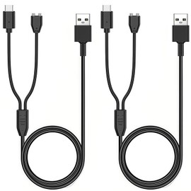 Emilydeals Charger for Jugbow/Delupet/Yawpet Dog Training Collar, 2 in 1 Magnetic USB-C Charging Cable Cord for Dog Shock Collar (2 Pack)