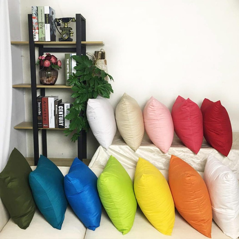 4-Pack Cotton Comfortable Solid Decorative Throw Pillow Case Square Cushion