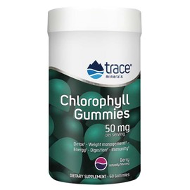 Trace Minerals Research, Chlorophyll Gummies, 50mg, 60 vegane Gummies, Laborgeprüft, Vegetarisch, Glutenfrei, Sojafrei, Gentechnikfrei