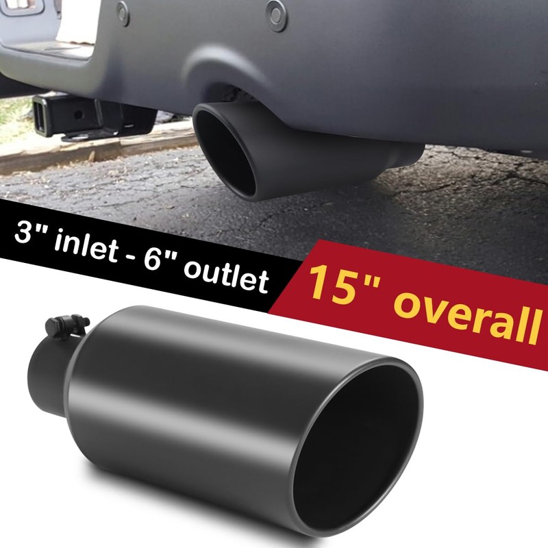LCGP 3" Inlet Exhaust tip 6" Outlet 15" Overall Length,