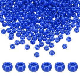 HARFINGTON 1000Pcs Dark Blue Pony Beads 6x9mm Acrylic Bulk Plastic Barrel Bead for Necklace Key Chain Jewelry Making Earring Hair Braiding