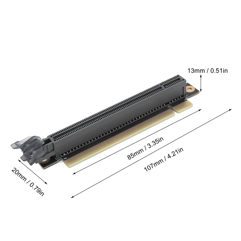 PCIE Card Adapter 90 Degree Computer PCIE Slot Converter for