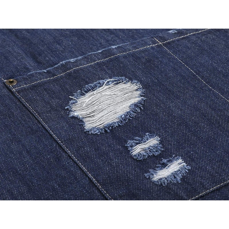 Pincy Denim Apron, Unisex Adjustable Bib Apron with Pockets for