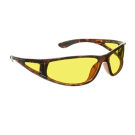 proSPORT Polarized Yellow Lens Sport Wrap Sunglasses – Low Light Driving Glasses with Non-Slip Rubber Nose & Ear Pieces for Cycling Motorcycling Pickleball Tennis Baseball Golf Archery Shooting Range