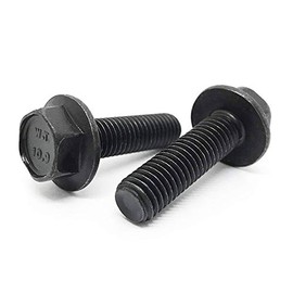 (6 Pieces) 3/8-16x1-1/2" Grade 8 Hex Flange Bolts Screws UNC Coarse Full Threads Phos & Oil