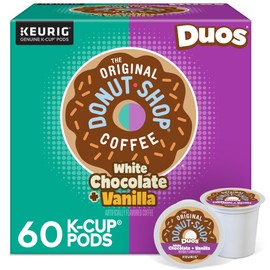 The Original Donut Shop Duos White Chocolate + Vanilla, Keurig Single Serve K-Cup pods, 60 Count (6 Packs of 10)