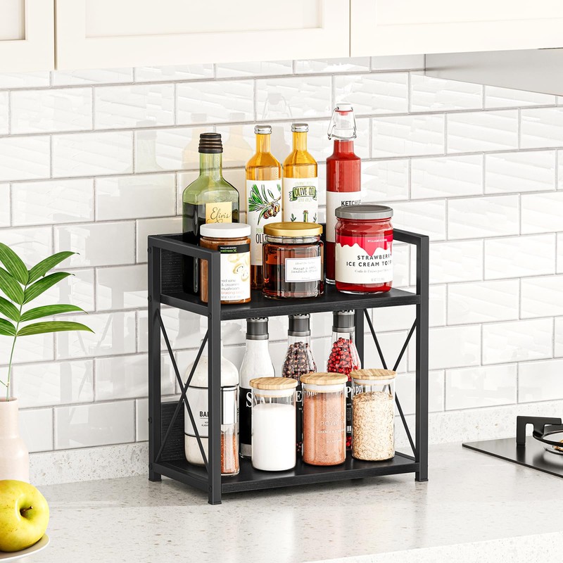Giikin Countertop Organizer, 2 Tier Coffee Station Organizer for Desktop,