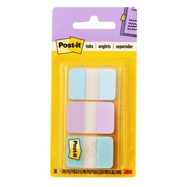 Post-it® Pastel Color Tabs, Gradient Blue, Pink, Clear, 36 Tabs/Pack
