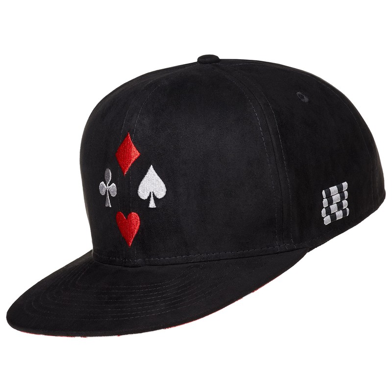 Cadency® Snapback Cap Poker Women Men Black Unisex Adjustable Size,