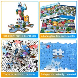 Puzzle 1000 Pieces for Adults, Classic Educational Game, Beautiful Decoration, Colourful Houses & Charming City Puzzle Gifts