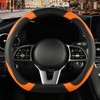 Binsheo Microfiber Leather D Shaped Steering Wheel Cover, Breathable, Anti