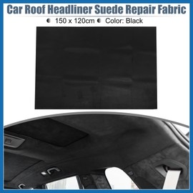 A ABSOPRO Suede Headliner Fabric 60" Length x 47" Width Foam Backed for Car Truck RV SUV Interior Trim Protect Aging Broken Faded DIY Repair Replacement Black Item Replacement