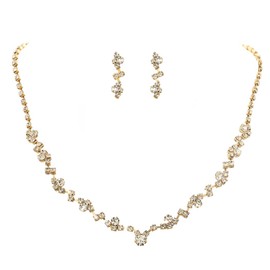 Unicra Bridal Jewellery Set Rhinestone Wedding Necklace Earrings Crystal Bridal Jewelry for Women Girls