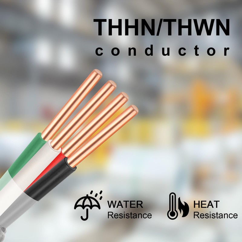 6/3 Metal Clad (MC) Cable with Ground 5ft, 6 Gauge